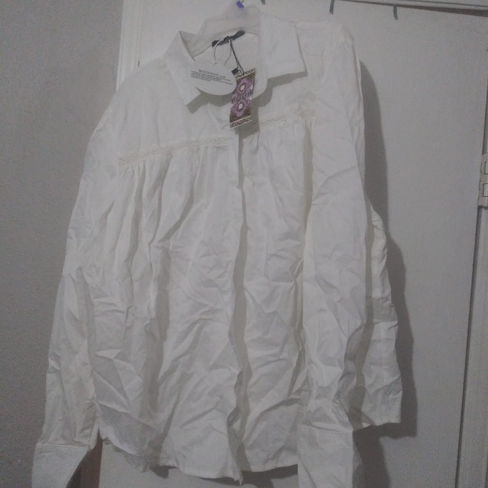 White blouse button down